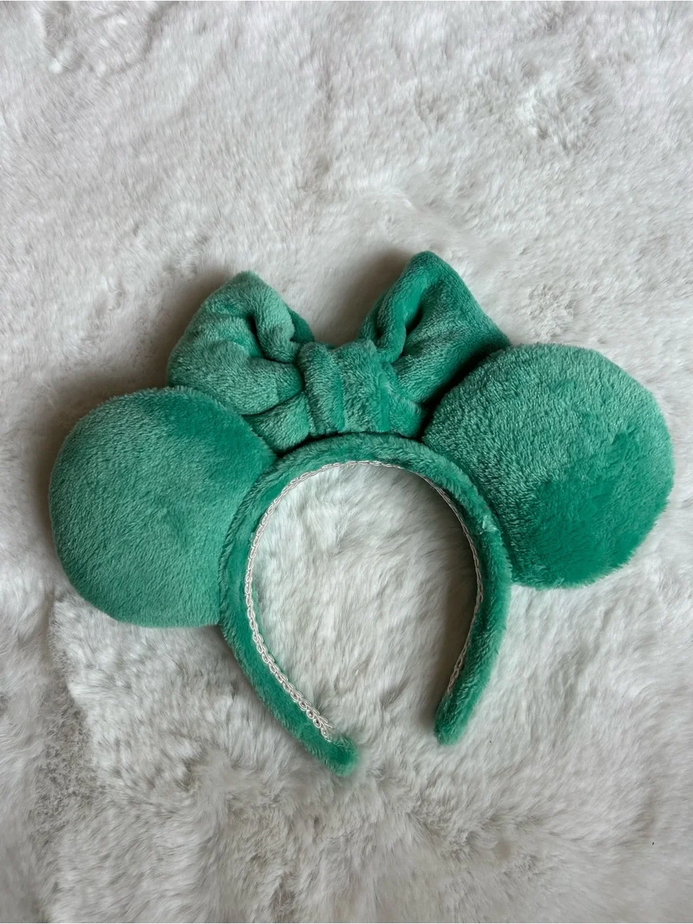 Handmade Jade Green Plush Park Mouse Ears
